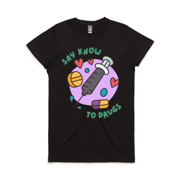 SAY 'KNOW' TO DRUGS - Maple Tee (slim fit) Thumbnail