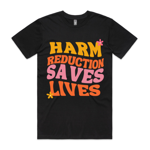 HARM REDUCTION SAVES LIVES RETRO - Staple Tee (Same Day Printing) Thumbnail